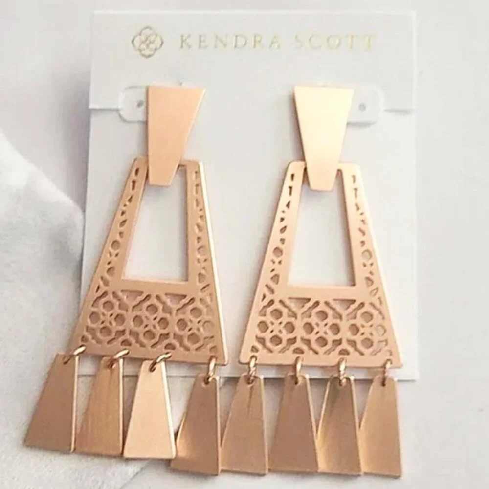 Kendra Scott Rose Gold Kase Fringe Earrings